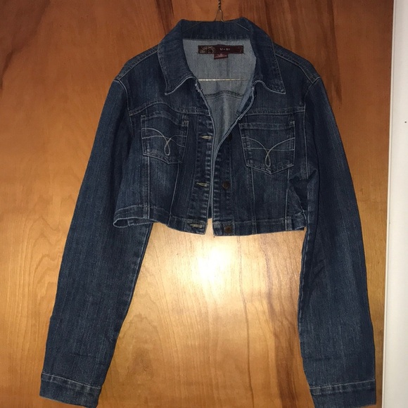 U-51 Jeans Rhinestone Butterfly Cropped Jacket - Picture 2 of 4